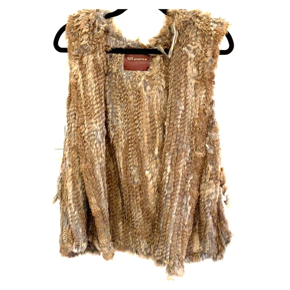 525 America Fur Vest With Hood